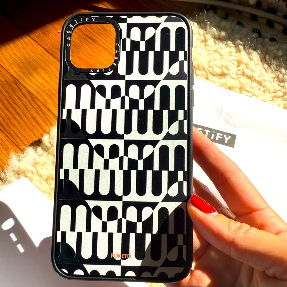 Casetify Black and White Geometric Pattern iPhone Case